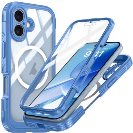 Противоударный чехол RedPepper Tempered Glass с MagSafe на iPhone 17 - синий