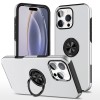 Противоударный чехол Magnetic Ring с подставкой на iPhone 16 Pro - серебристый