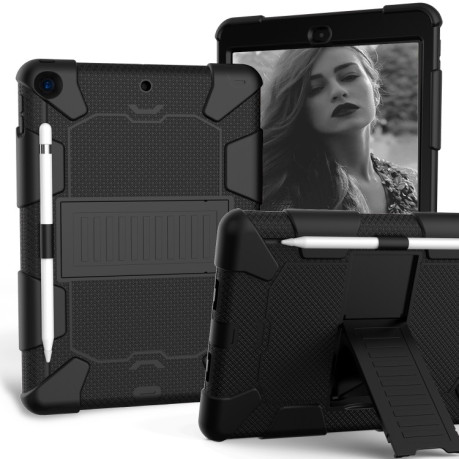 Чохол протиударний Two-Color Silicone Protection з тримачем для стілусу на iPad 10.2 - чорний