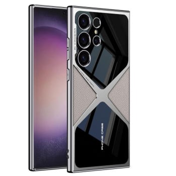 Протиударний чохол GKK Leather Electroplating Supersonic Speed Shockproof для Samsung Galaxy S25 Ultra 5G - білий