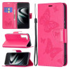 Чохол-книжка Butterflies Pattern Samsung Galaxy S22 Plus 5G - пурпурно-червоний