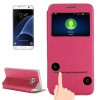 Чохол-книжка Display ID для Samsung Galaxy S7 Edge/G935 - пурпурно-червоний