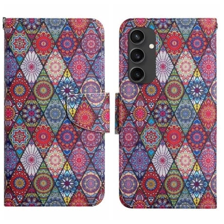 Чехол-книжка Colored Drawing Pattern для Samsung Galaxy S24 FE 5G - Kaleidoscope