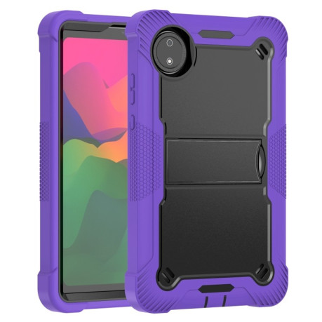 Чохол Silicone Hybrid PC Tablet Case with Holder &amp; Shoulder Strap для Xiaomi Redmi Pad SE 8.7 - Black + Purple