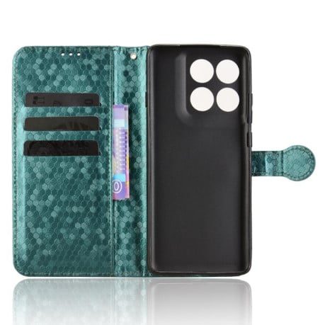 Чехол-книжка Honeycomb Dot для Motorola Edge 60 Pro - зеленый