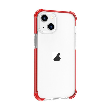 Протиударний акриловий чохол Four-corner на iPhone 15 Plus -прозоро-червоний