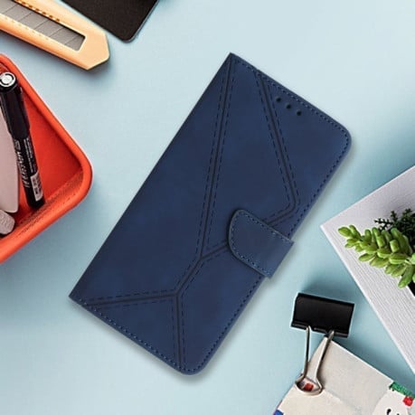 Чехол-книжка Stitching Embossed Leather  для Realme 12 5G Global - синий