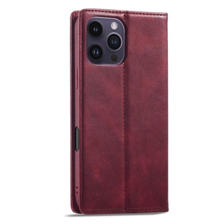 Чехол-книжка LCIMEEKE RFID для iPhone 16 Pro Max - красный
