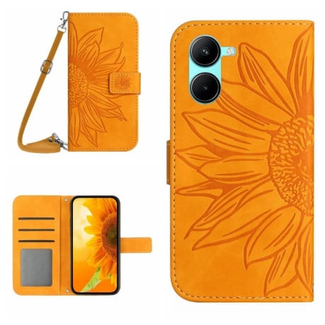 Чехол-книжка Skin Feel Sun Flower для Realme 10 4G - желтый