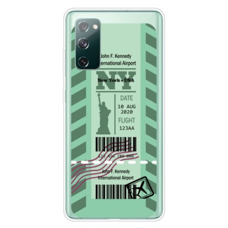 Противоударный чехол Boarding Pass Series на Samsung Galaxy S20 FE - Green New York