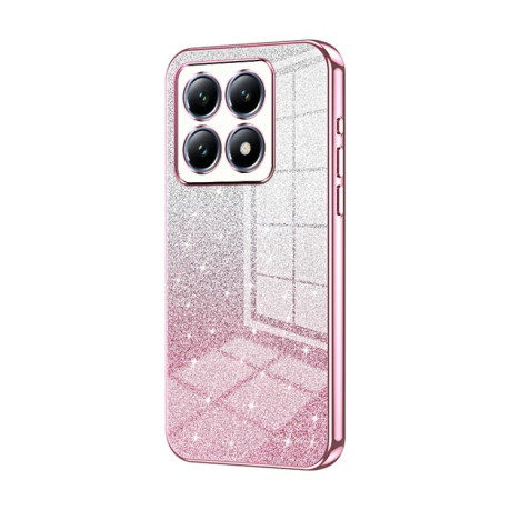 Ударозахисний чохол Gradient Glitter Powder Electroplated на Xiaomi 14T Pro - рожевий