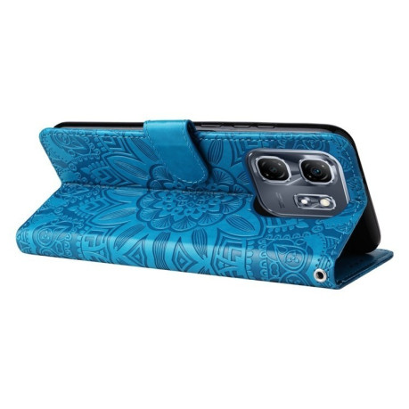Чехол-книжка Embossed Sunflower для Infinix Hot 50i / Smart 9 - синий