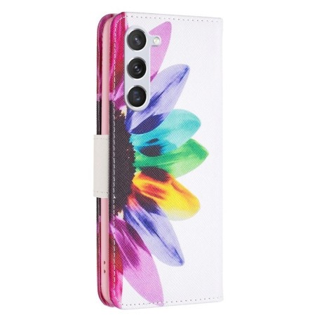 Чехол-книжка Colored Drawing Pattern для Samsung Galaxy S25 5G - Flower