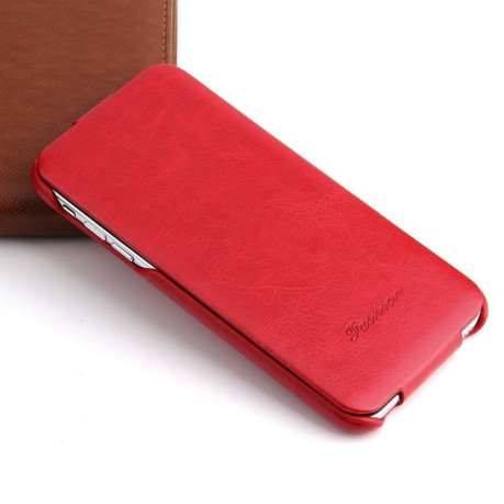Шкіряний фліп-чохол Fierre Shann Retro Oil Wax Texture на iPhone XR 6.1-червоний