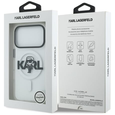 Оригінальний прозорий чохол Karl Lagerfeld IML Karl Sketch Logo з MagSafe на iPhone 17 Pro - Transparent