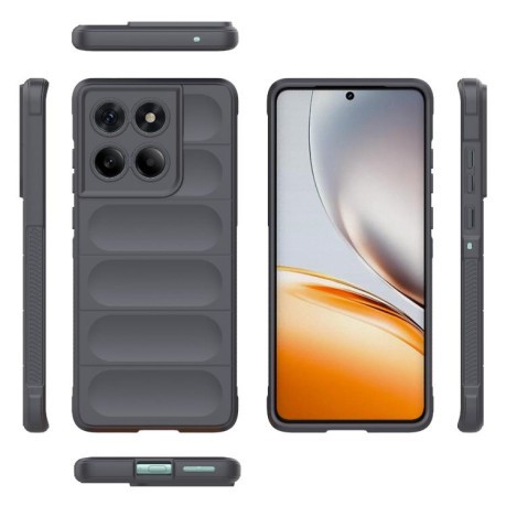Силиконовый чехол Magic Flannel для Motorola Edge 60 Fusion 5G - темно-серый