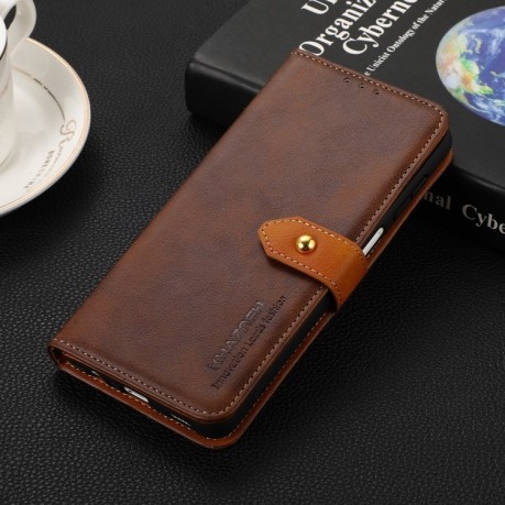 Чохол-книжка KHAZNEH Dual-color Cowhide  для Samsung Galaxy A36 5G - коричневий