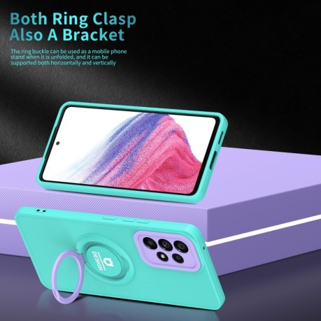 Противоударный чехол Eagle Eye Ring Holder для Samsung Galaxy A33 5G  - светло-зеленый