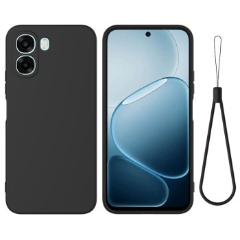 Силиконовый чехол Solid Color Liquid Silicone на OPPO A6x 4G / 5G — чёрный