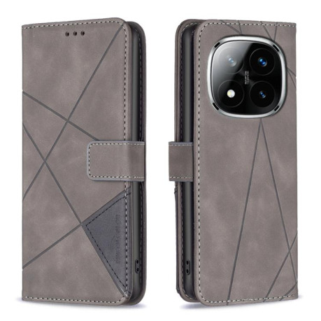 Чохол-книжка Rhombus Texture для Xiaomi Redmi Note 14 Pro 4G - сірий