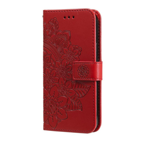 Чохол-книжка 7-petal Flowers Embossing для Motorola Moto G15/G15 Power - червоний