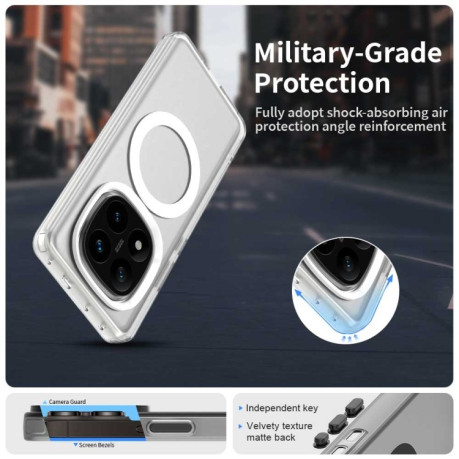 Противоударный чехол MagSafe Holder PC Hybrid для Xiaomi Redmi Note 14 Pro 5G/Poco X7 - белый