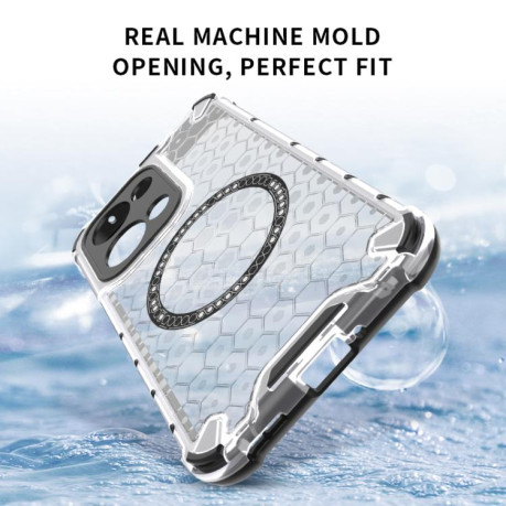 Противоударный чехол Honeycomb Magnetic Ring Shockproof на OPPO Reno13 5G Global - красный