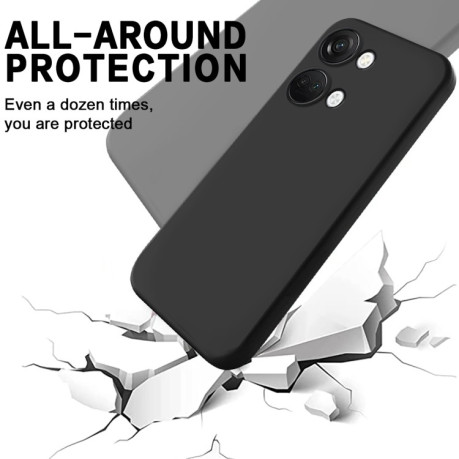 Силиконовый чехол Solid Color Liquid Silicone на OnePlus Nord 3 / Ace 2V - черный