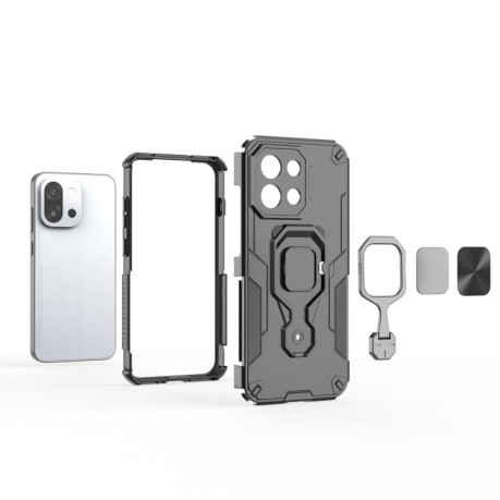 Противоударный чехол Metal Kickstand TPU Hybrid PC для OnePlus 13T - зеленый