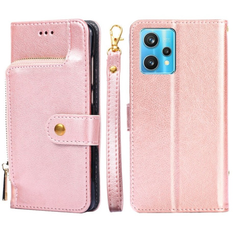 Чехол-книжка Zipper Bag для Realme 9 Pro+/Realme 9 Pro Plus/ Realme 9 4G - розовое золото