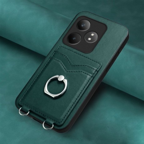 Протиударний чохол R20 Ring Card Holder для Realme GT Neo6 SE - зелений