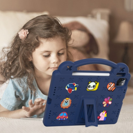 Противоударный чехол Handle Kickstand Children EVA для iPad 10.9 2022 - темно-синий