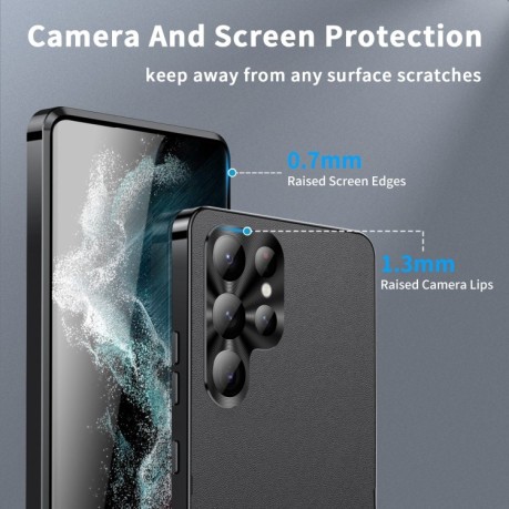 Противоударный чехол Frosted Meta (MagSafe) для Samsung Galaxy S24 Ultra 5G - черный