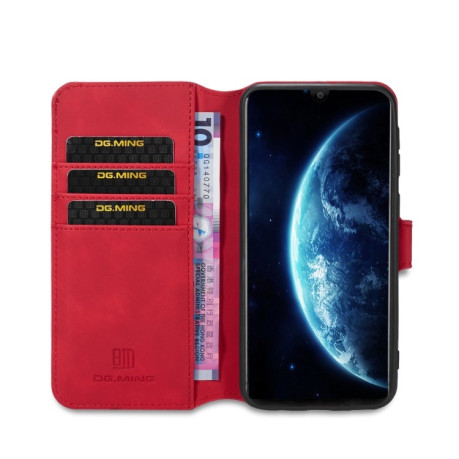 Чехол- книжка DG.MING Retro Oil Side на Samsung Galaxy M21/M30s- красный