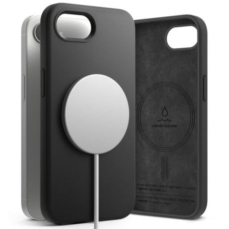 Оригинальный силиконовый чехол Ringke Silicone Magsafe для iPhone 16e - Black
