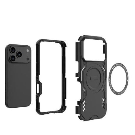 Противоударный чехол Butterfly Armor MagSafe Magnetic Ring Shockproo для iPhone 17 Pro - фиолетовый