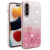 Противоударный чехол Gradient Glitter Flower All-inclusive для Samsung Galaxy A36 - розовый