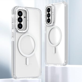 Чохол Dual-color MagSafe TPU Hybrid для Samsung Galaxy A56 5G - прозорий