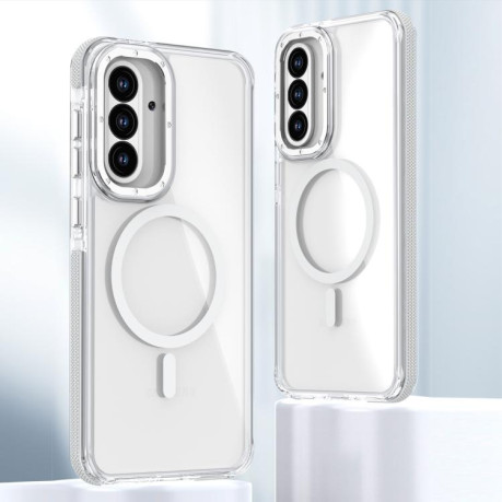 Чехол Dual-color MagSafe TPU Hybrid для Samsung Galaxy A56 5G - прозрачный