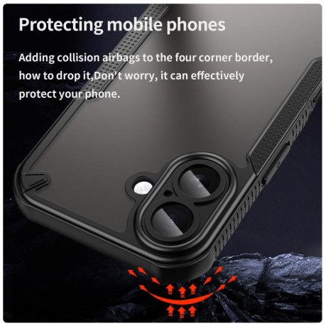 Противоударный чехол Armor Glaze PC Hybrid для iPhone 17 - черный