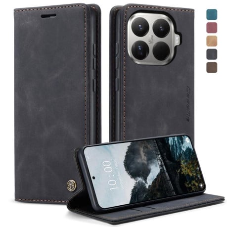 Чехол-книжка CaseMe-013 многофункциональный с кармашком на карт на Xiaomi 15T Pro - черный