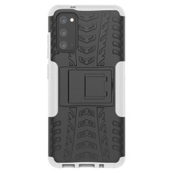 Противоударный чехол Tire Texture на Samsung Galaxy S20 - белый
