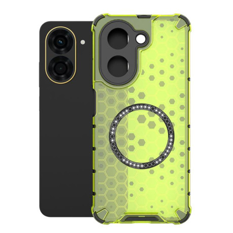Противоударный чехол Honeycomb Magnetic Ring Shockproof на Xiaomi Redmi A5 4G 171.7mm / Poco C71 - зеленый