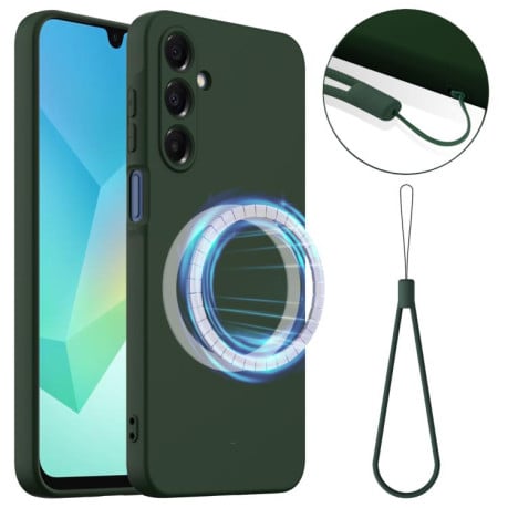 Силиконовый чехол Shockproof Silicone с Magsafe на Samsung Galaxy A17 5G - зеленый