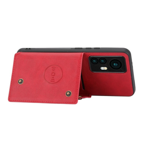 Противоударный чехол Double Buckle для Xiaomi Redmi K50 Ultra / 12T / 12 Pro - красный