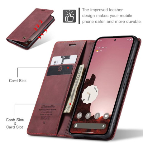 Чехол-книжка CaseMe-013 Multifunctional на Google Pixel 9a - красный
