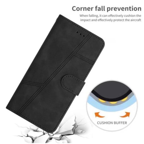 Чехол-книжка Stitching Skin Feel на Xiaomi Redmi 15C 5G / 4G EU 173mm - черный