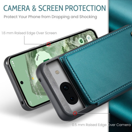 Чехол CaseMe C22 Card Slots Holder RFID Anti-theft для Google Pixel 8a - синий