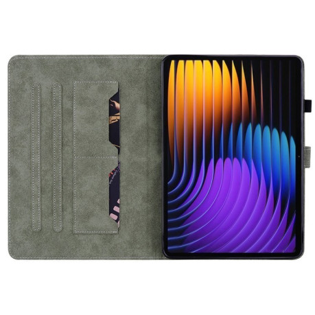 Чехол-книжка Embossed Tiger Pattern Leather для Xiaomi Pad 7 / Pad 7 Pro - коричневый