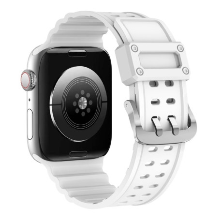 Силиконовый ремешок Waterproof Double Buckle для Apple Watch Series 8/7 41mm / 40mm / 38mm - белый